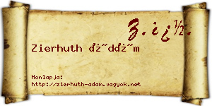 Zierhuth Ádám névjegykártya